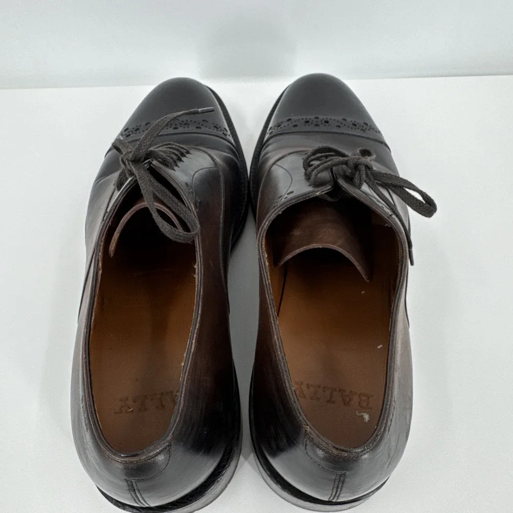 Bally‎ Of Switzerland Injected-Sole Oxford US 7D Dark Brown Leather Cap Toe